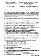 Đề kiểm tra chất lượng học kỳ II môn Vật lý Lớp 11 - Mã đề 101 - Năm học 2018-2019 - Trường THPT Lê Quý Đôn